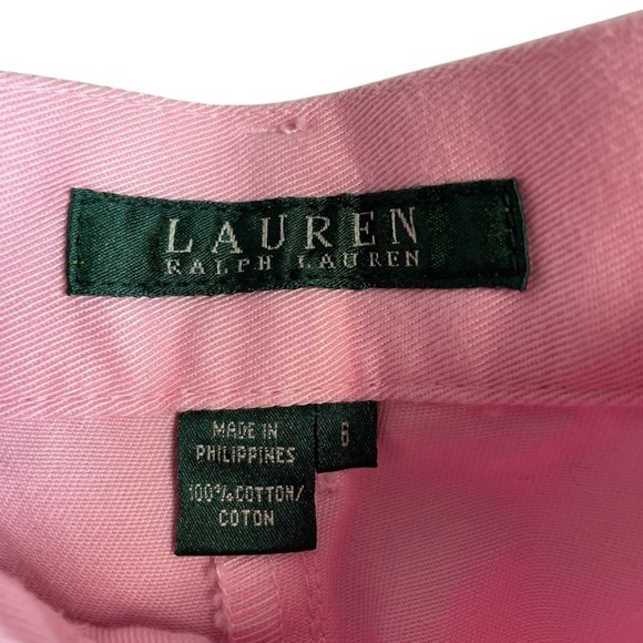 NWT Lauren Ralph Lauren Women’s Lady Pink Chino High Waisted Shorts - Picture 2 of 5